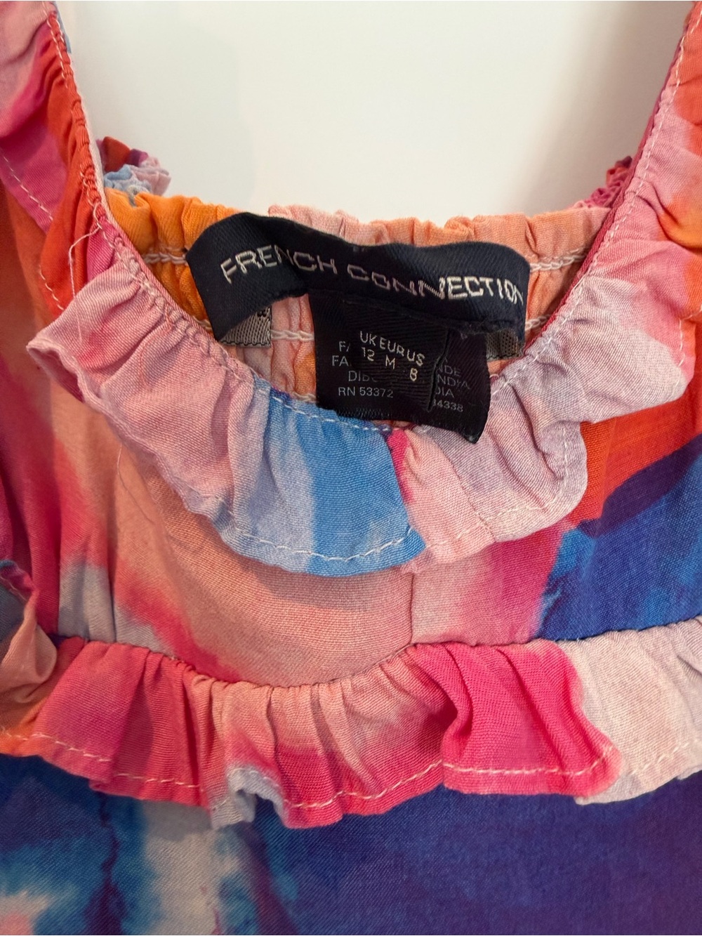 French Connection Isadora Multi-Color Ruffle Tiered Sundress - Picture 3 of 8